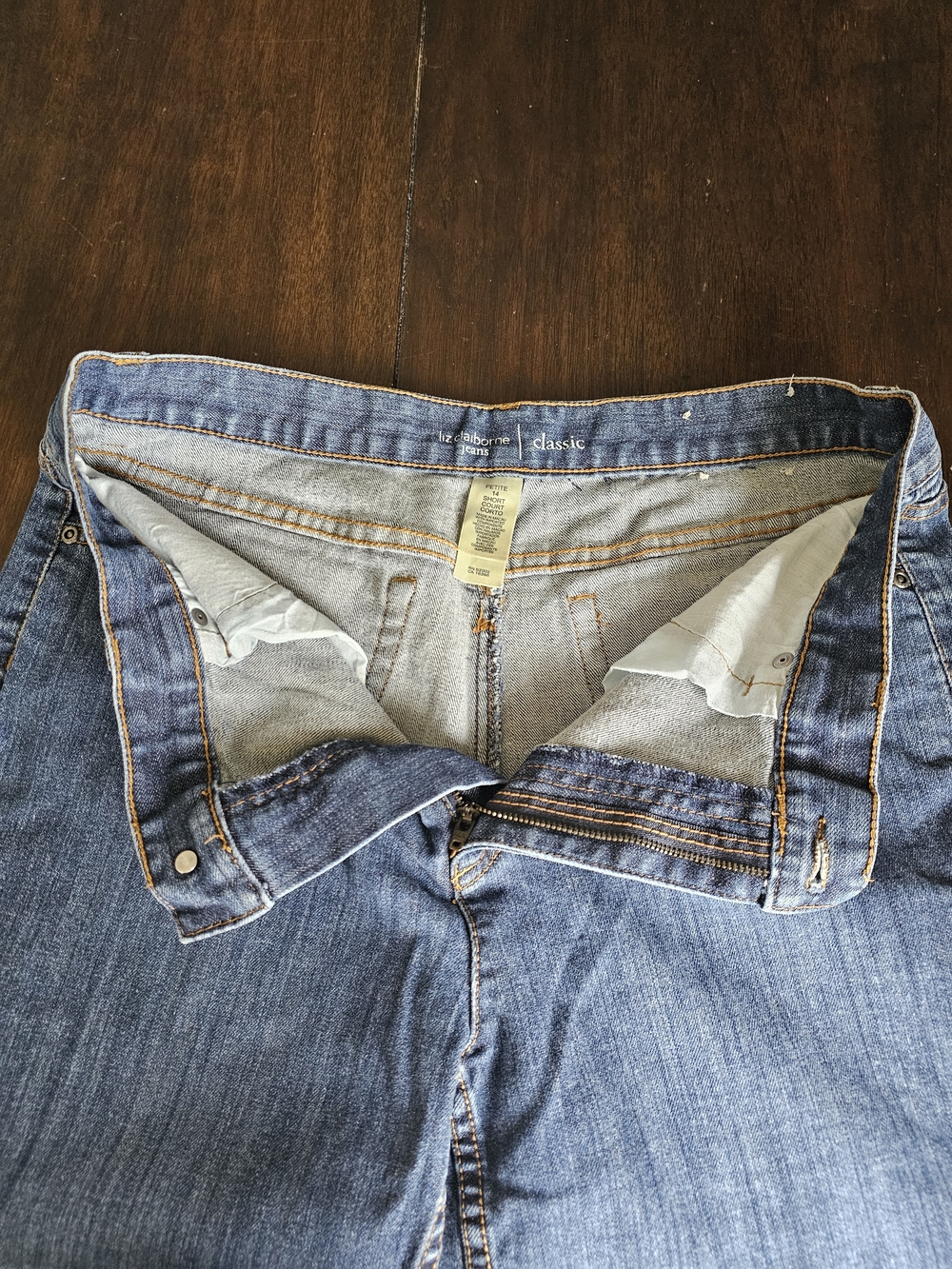 Liz Claiborne Slim Straight Jeans in Dark Blue Wash - Picture 10 of 14